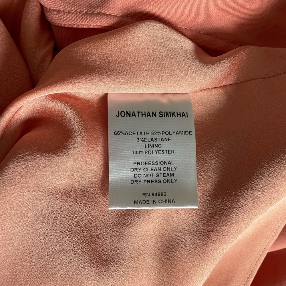 Jonathan Simkhai Rosette Pink Satin Dress - Picture 3 of 3